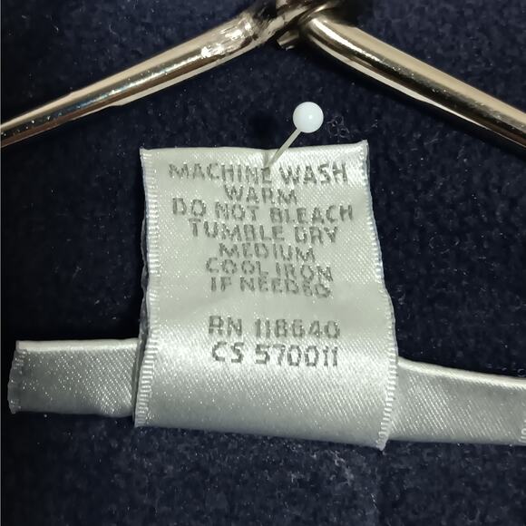 Petite Sophisticate Fleece Sweatshirt Size Small Blue High Neck Henley Zipper - Picture 8 of 8